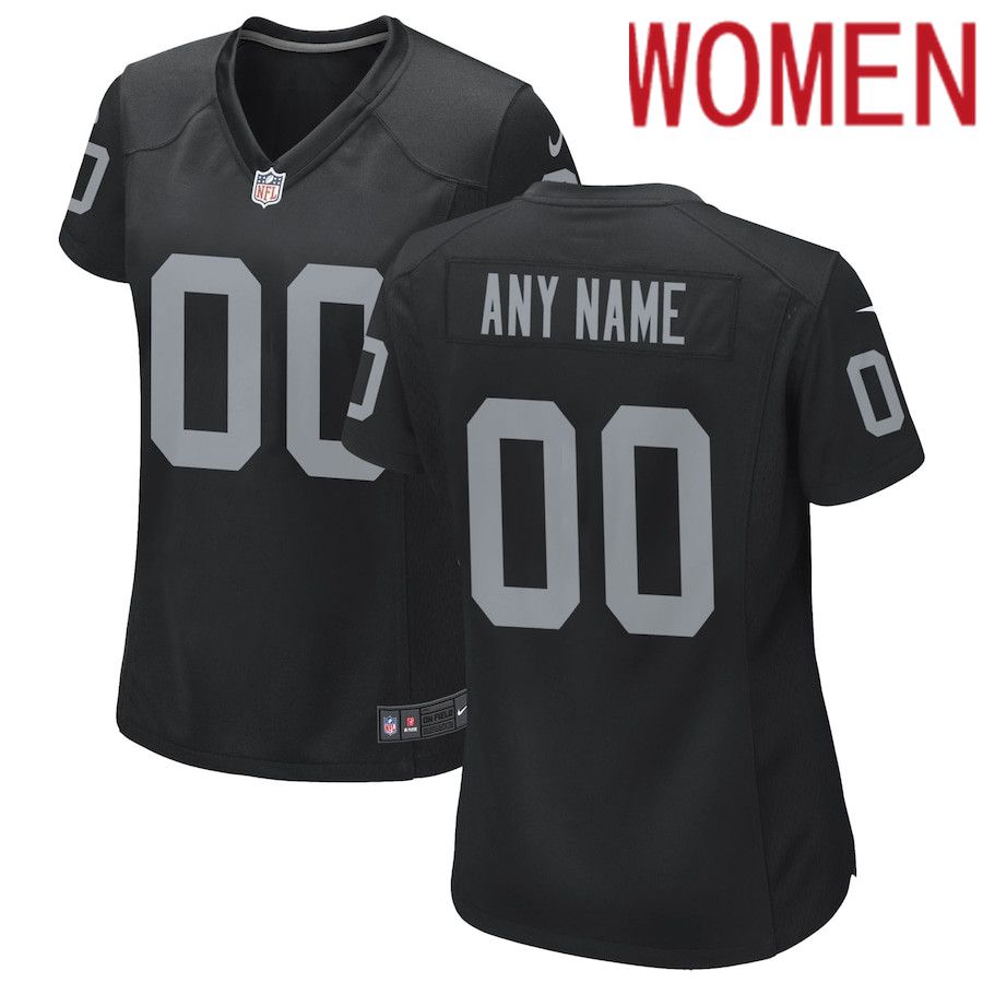 Women Oakland Raiders Nike Black Custom Game NFL Jersey->customized nfl jersey->Custom Jersey